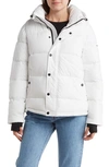 Bcbgeneration Water Resistant Hooded Puffer Jacket In White