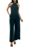 NINA LEONARD NINA LEONARD TWIST HALTER KNIT JUMPSUIT