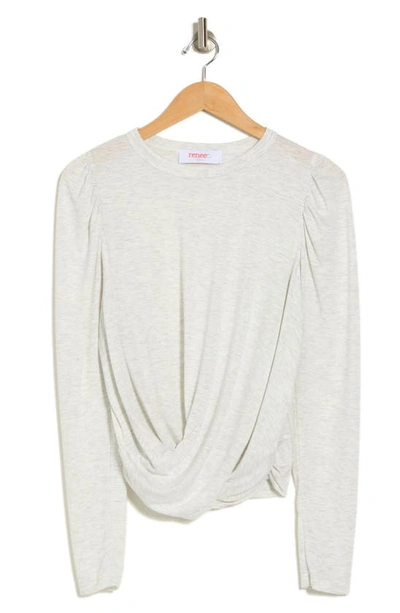 Renee C Front Twist Sweater In Heather Grey