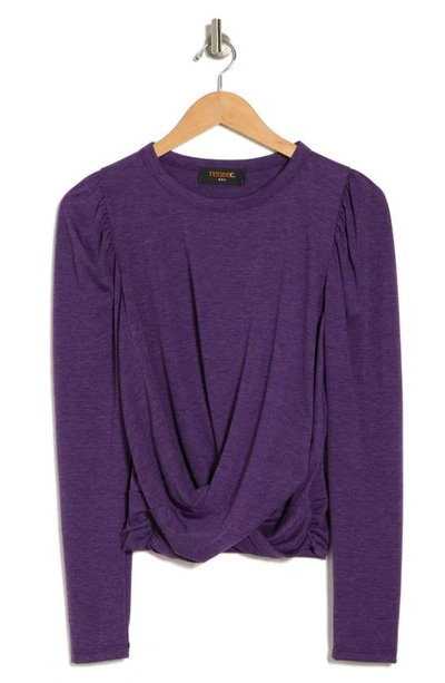 Renee C Front Twist Sweater In Purple
