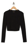 RENEE C LONG SLEEVE RIBBED CROP TOP