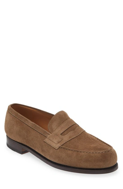 Jm Weston 180 Suede Loafer In Taupe