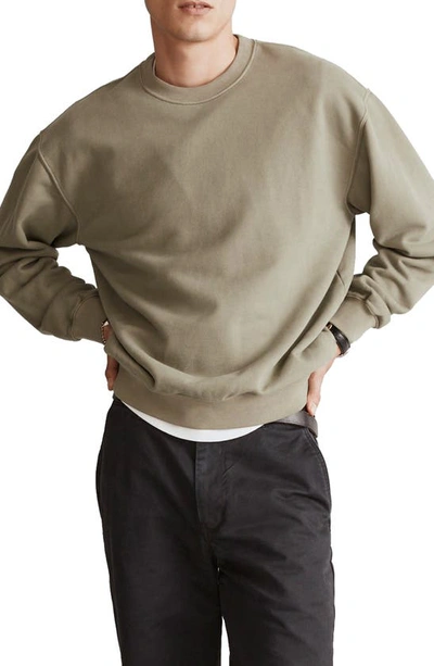 Madewell Brushed Terry Crewneck Sweatshirt In Weathered Sage