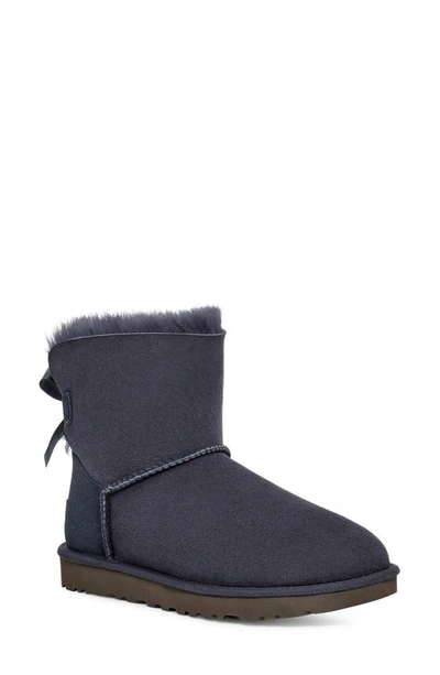 Ugg Mini Bailey Bow Ii Genuine Shearling Bootie In Eve Blue