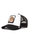 Goorin Bros The King Lion Black/white Trucker Hat 101-0388-blk In Black