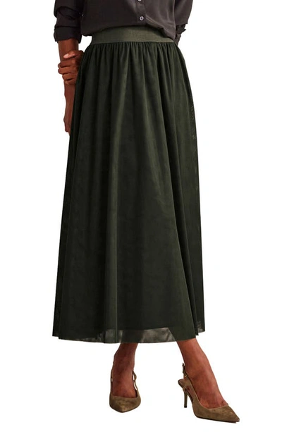 Boden Tulle Full Midi Skirt Khaki Women
