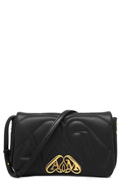 Alexander Mcqueen The Seal Leather Shoulder Bag In Black