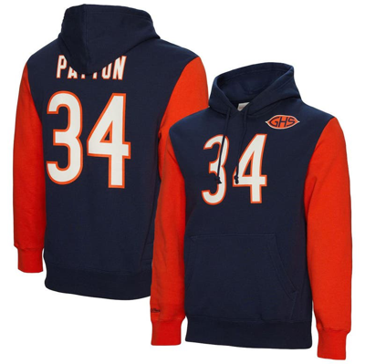 Mitchell & Ness Men's  Walter Payton Navy Chicago Bears Retired Player Name And Number Pullover Hoodi