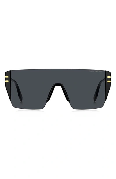 Marc Jacobs 99mm Shield Sunglasses In Black/gray Solid