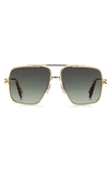 Marc Jacobs 59mm Gradient Square Sunglasses With Chain In Gold Green Multi