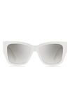 Marc Jacobs 55mm Cat Eye Sunglasses In White/gray Mirrored Gradient