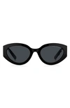 Marc Jacobs 54mm Round Sunglasses In Black White/ Gray