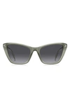 Marc Jacobs 53mm Cat Eye Sunglasses In Sage/ Grey Shaded
