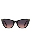 Marc Jacobs 53mm Cat Eye Sunglasses In Black