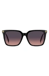 Marc Jacobs Sleek Gradient Acetate Square Sunglasses In Black/purple Gradient