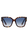 Marc Jacobs 54mm Square Sunglasses In Havana/ Blue Shaded