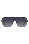 Carrera Eyewear 99mm Oversize Shield Sunglasses In Black Red/ Grey Shaded