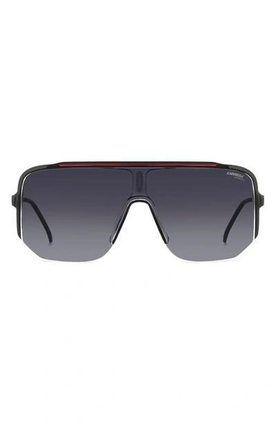 Carrera Eyewear 99mm Oversize Shield Sunglasses In Black Red/ Grey Shaded