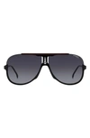 Carrera Eyewear 64mm Oversize Aviator Sunglasses In Black Red/ Grey Shaded