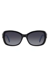 Kate Spade Elowen 55mm Gradient Round Sunglasses In Black/ Grey Shaded