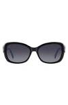 Kate Spade Elowen 55mm Gradient Round Sunglasses In Black/grey Shaded