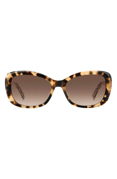 Kate Spade Elowen 55mm Gradient Round Sunglasses In Beige/brown Gradient