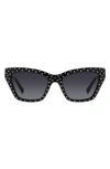 Kate Spade Fay 54mm Gradient Cat Eye Sunglasses In Black/ Grey Shaded