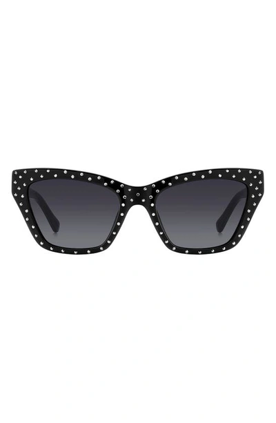 Kate Spade Fay 54mm Gradient Cat Eye Sunglasses In Black Grey Shaded