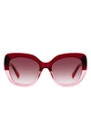 Kate Spade Winslet 55mm Gradient Round Sunglasses In Red Pink Gradient