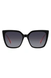 Kate Spade Marlowe 55mm Gradient Square Sunglasses In Blackpink