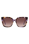 Kate Spade Marlowe 55mm Gradient Square Sunglasses In Havana Multi/ Brown Gradient