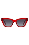 Kate Spade Fay 54mm Gradient Cat Eye Sunglasses In Red/grey Shaded