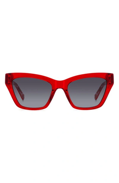Kate Spade Fay 54mm Gradient Cat Eye Sunglasses In Red/grey Shaded