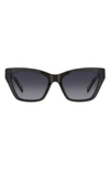 Kate Spade Fay 54mm Gradient Cat Eye Sunglasses In Dark Grey Black/ Grey Shaded