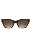 Kate Spade Fay 54mm Gradient Cat Eye Sunglasses In Havana/brown Gradient