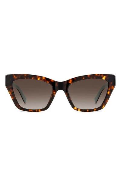 Kate Spade Fay 54mm Gradient Cat Eye Sunglasses In Havana/brown Gradient
