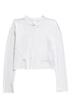 Zella Girl Kids' Streamline Seamed Long Sleeve T-shirt In White