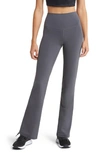 Zella Studio Luxe High Waist Flare Pants In Grey Forged