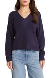 Open Edit V-neck Sweater In Navy Baritone