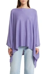 Nordstrom Cotton & Cashmere High-low Poncho In Purple Persian