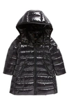 Moncler Little Girl's & Girl's Moka Nylon Down Long Coat In Black