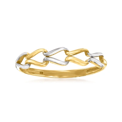 Ross-simons 14kt 2-tone Gold Link Ring In Yellow