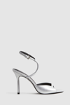 Reiss Silver Leather Strappy Heels