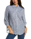 Michael Stars Robyn Striped Button-down Shirt In Blue