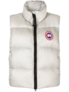 CANADA GOOSE WHITE CYPRESS LOGO-PATCH PADDED GILET - WOMEN'S - DUCK DOWN/POLYAMIDE/DUCK FEATHERS