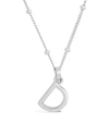 Sterling Forever Sterling Silver Initial Necklace With Beaded Chain In Multi