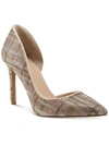 Inc Kenjay 56 Womens Plaid Rhinestone D'orsay Heels In Brown