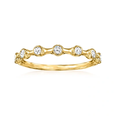 Ross-simons Bezel-set Diamond Ring In 18kt Yellow Gold In White