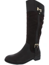 KAREN SCOTT WOMENS FAUX LEATHER ZIPPER KNEE-HIGH BOOTS