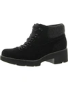Naturalizer Dover Womens Suede Faux Fur Hiking Boots In Black